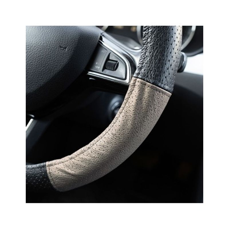 Auto si Moto - Intretinere auto - Huse auto - Husa Volan Din Piele Naturala Perforata Bej 37-39 cm - Infinity.ro