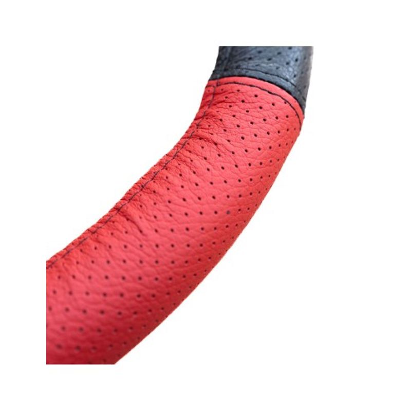 Auto si Moto - Intretinere auto - Huse auto - Husa Volan Din Piele Naturala Perforata Rosu 37-39 cm - Infinity.ro