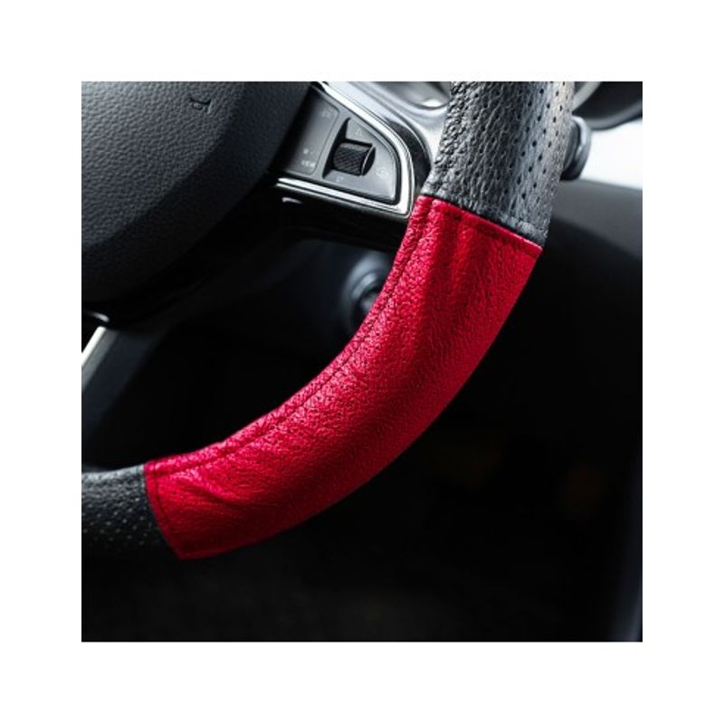 Auto si Moto - Intretinere auto - Huse auto - Husa Volan Din Piele Naturala Perforata Rosu 37-39 cm - Infinity.ro