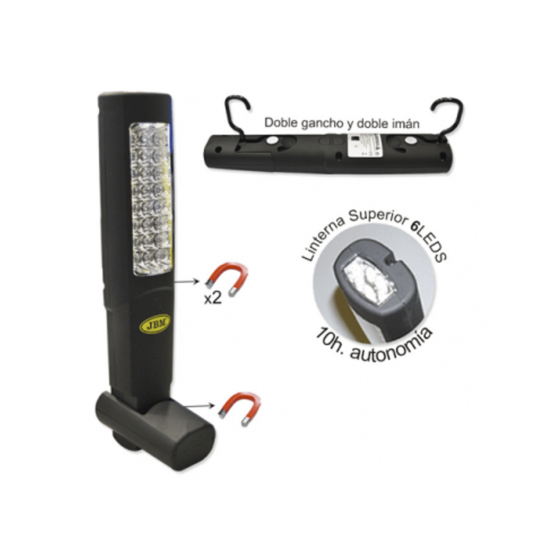 Sport si Outdoor - Camping - Articole solare camping - Lampi si lanterne camping - Lampa De Lucru Portabila 24+6 Leduri Dublu Magnetica Suport Si Baza Metalica JBM - Infinity.ro