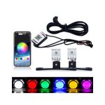 Auto si Moto - Electrice auto - Iluminare si semnalizare - Becuri auto - Set 2 leduri Devil Eyes RGB multicolore cu aplicatie de pe telefonul mobil - Infinity.ro