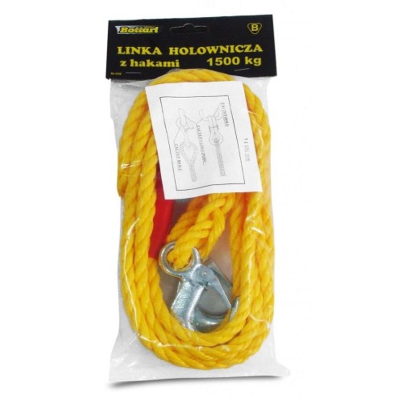 Auto si Moto - Electrice auto - Alte accesorii electrice auto - Cablu de tractare cu carlig 1500KG Bottari - Infinity.ro