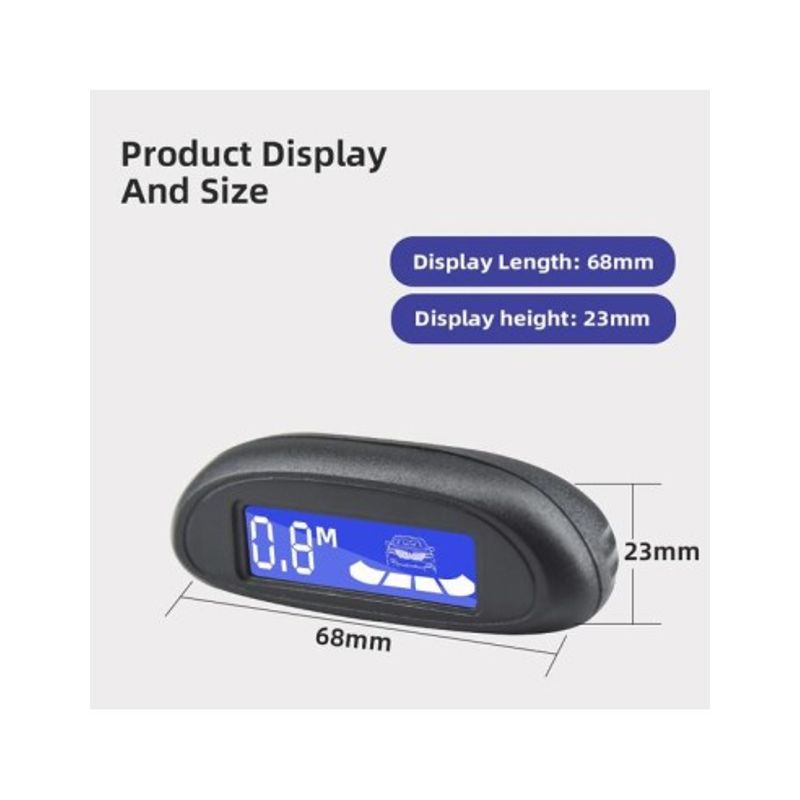 Auto si Moto - Electronice auto - Senzori de parcare - Senzori parcare tip OEM de 16.5mm cu display LED cu afisare individuala pe fiecare senzor Negru - Infinity.ro