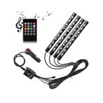 Auto si Moto - Electrice auto - Iluminare si semnalizare - Lumini ambientale - Kit 4 Lumini Ambientale RGB cu telecomanda, 12V, 9 LED, 17 cm LAL-9 - Infinity.ro