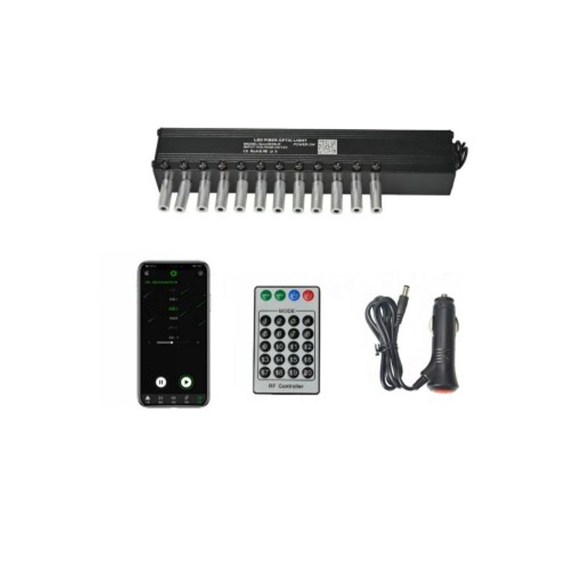 Auto si Moto - Electrice auto - Iluminare si semnalizare - Lumini ambientale - Kit Fibra Optica 3W efect stele cazatoare / meteorit, Alb, 12 canale, 60 fire la 3M - STAR2 - Infinity.ro