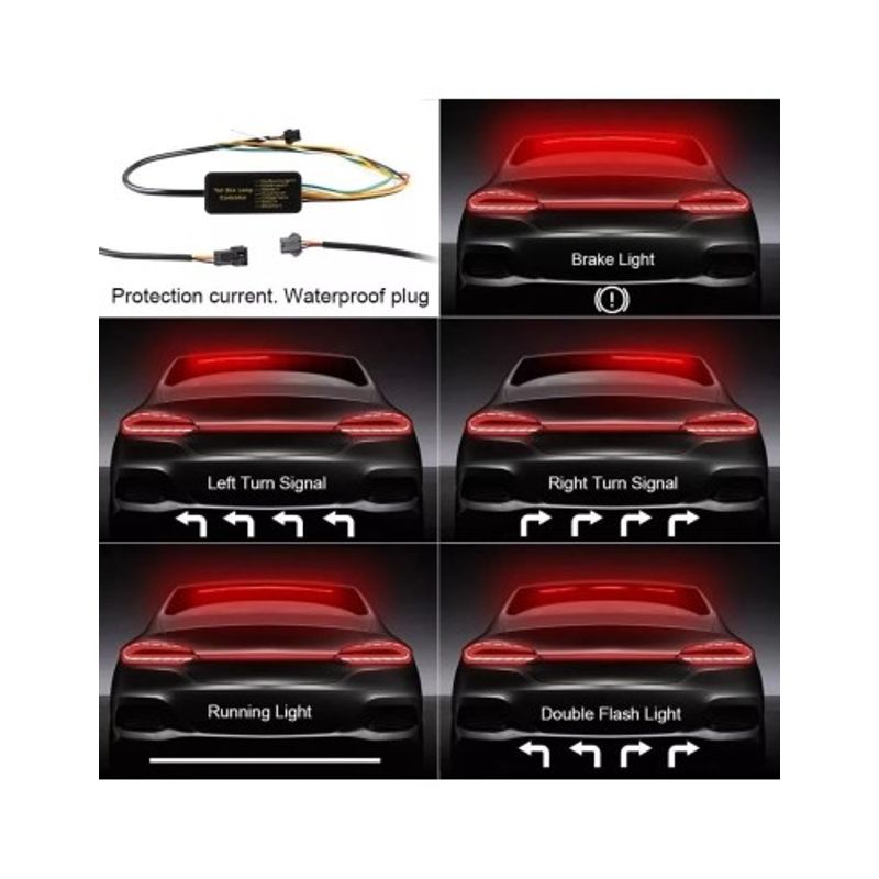 Auto si Moto - Piese auto si accesorii - Caroserie - Faruri, stopuri si proiectoare - Banda Led spate rosie cu semnalizare, frana si pozitie 103cm - Infinity.ro