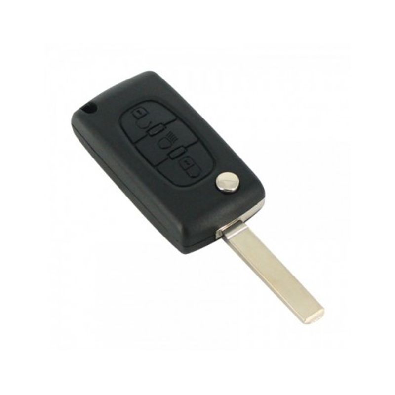 Auto si Moto - Electronice auto - Accesorii electronice auto - Citroen / Peugeot 307 - Carcasa tip cheie briceag cu 3 butoane, lama VA2-SH3 cu suport baterie - Infinity.ro