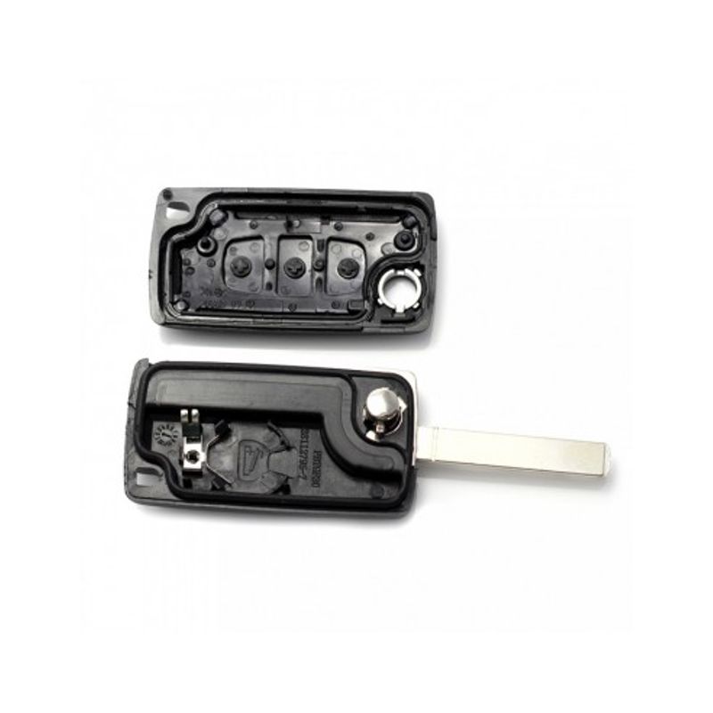 Auto si Moto - Electronice auto - Accesorii electronice auto - Citroen / Peugeot 307 - Carcasa tip cheie briceag cu 3 butoane, lama VA2-SH3, fara suport baterie - Infinity.ro
