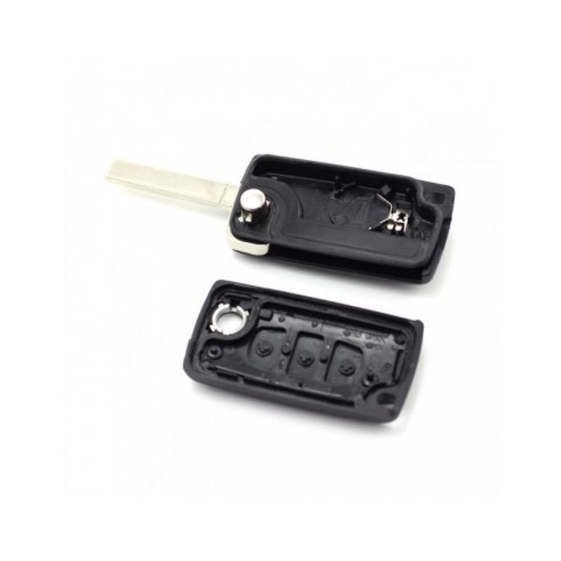 Auto si Moto - Electronice auto - Accesorii electronice auto - Citroen / Peugeot 307 - Carcasa tip cheie briceag cu 3 butoane, lama VA2-SH3 cu suport baterie - Infinity.ro