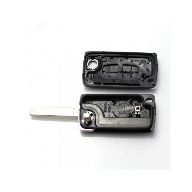 Auto si Moto - Electronice auto - Accesorii electronice auto - Citroen / Peugeot 307 - Carcasa tip cheie briceag cu 2 butoane, lama VA2-SH2 cu suport baterie - Infinity.ro