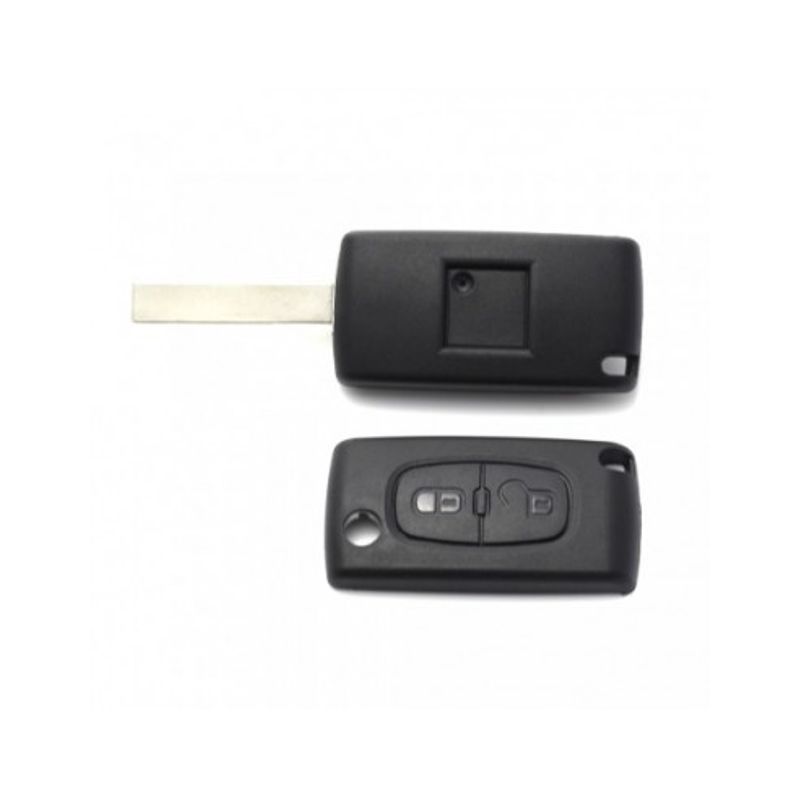 Auto si Moto - Electronice auto - Accesorii electronice auto - Citroen / Peugeot 407 - Carcasa tip cheie briceag cu 2 butoane, lama HU83-SH2 cu suport baterie - Infinity.ro