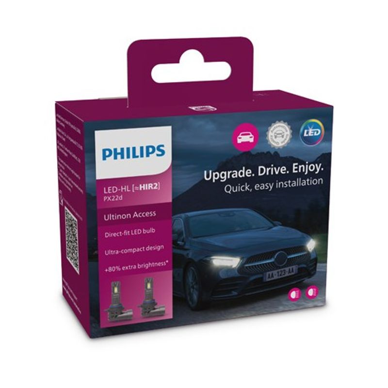 Auto si Moto - Piese auto si accesorii - Caroserie - Faruri, stopuri si proiectoare - Set 2 Becuri led HIR2 Philips Ultinon Access 2500 12V 6000k - Infinity.ro