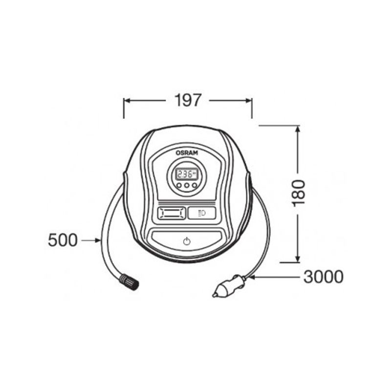 Auto si Moto - Electrice auto - Alte accesorii electrice auto - Compresor aer auto 12V 120W(5.5 BAR) cu afisaj digital TYREINFLATE 450  Osram - Infinity.ro