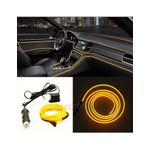 Auto si Moto - Electrice auto - Iluminare si semnalizare - Lumini ambientale - Fir neon auto electroluminiscent El Wire 3m cu lumina Galbena cu droser si mufa bricheta - Infinity.ro