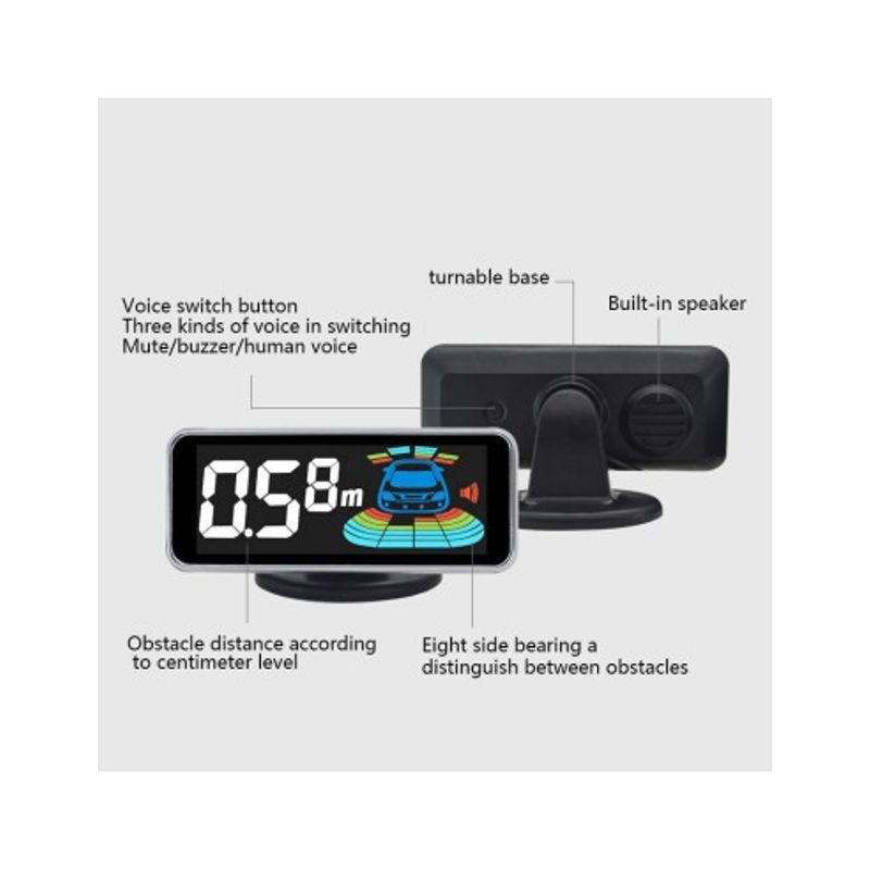 Auto si Moto - Electronice auto - Senzori de parcare - Senzori parcare tip OEM de 16.5mm cu display LED cu afisare individuala pe fiecare senzor Alb - Infinity.ro