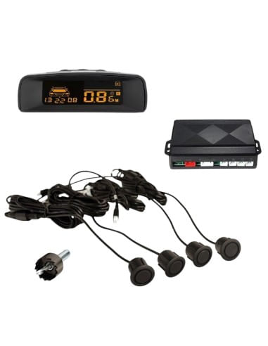 Set 4 senzori Parcare cu Display Digital LCD, Negru