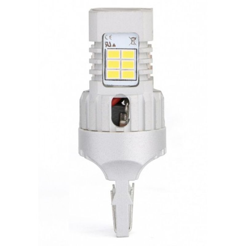 Auto si Moto - Electrice auto - Iluminare si semnalizare - Becuri auto - Bec LED Auto Alb T20 Canbus cu Dubla Intensitate, 24 SMD, 12V, Super Canbus, Fara Polaritate - Infinity.ro