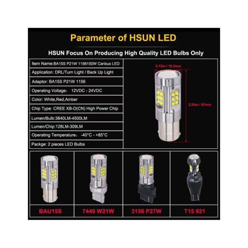 Auto si Moto - Piese auto si accesorii - Caroserie - Faruri, stopuri si proiectoare - Led auto ALB 150W BA15S, 12V-24V Canbus 30 Leduri CREE 5W - 1156-150W - Infinity.ro