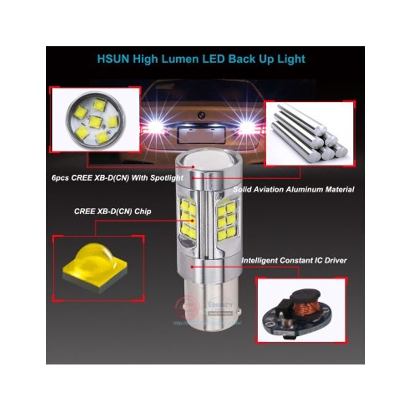 Auto si Moto - Piese auto si accesorii - Caroserie - Faruri, stopuri si proiectoare - Led auto ALB 150W BA15S, 12V-24V Canbus 30 Leduri CREE 5W - 1156-150W - Infinity.ro