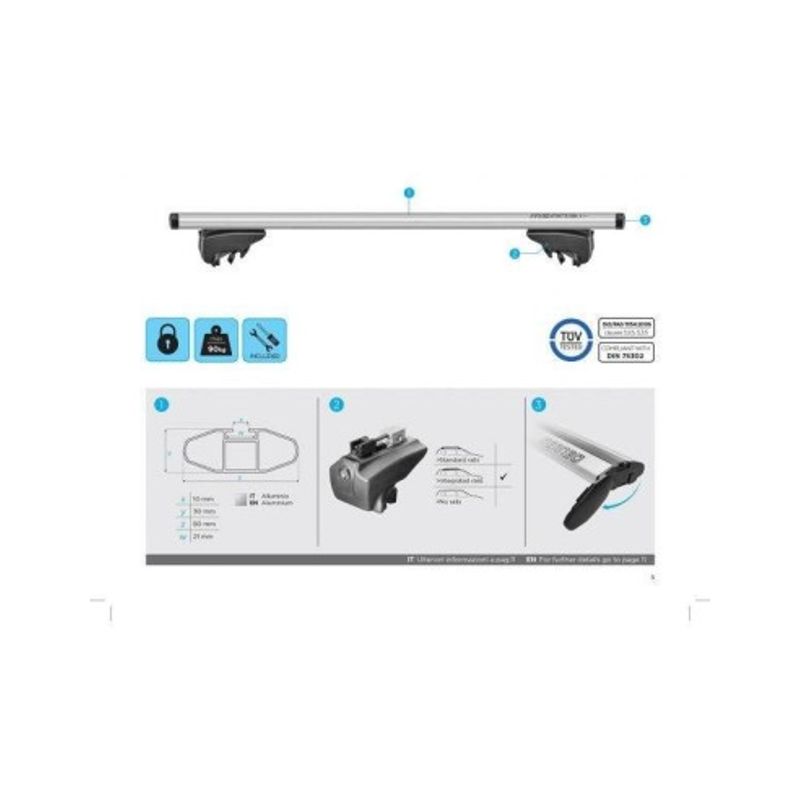 Auto si Moto - Piese auto si accesorii - Caroserie - Alte accesorii caroserie - Bare portbagaj auto transversale Menabo Lince Silver pentru Suzuki Vitara 2015+ - Infinity.ro
