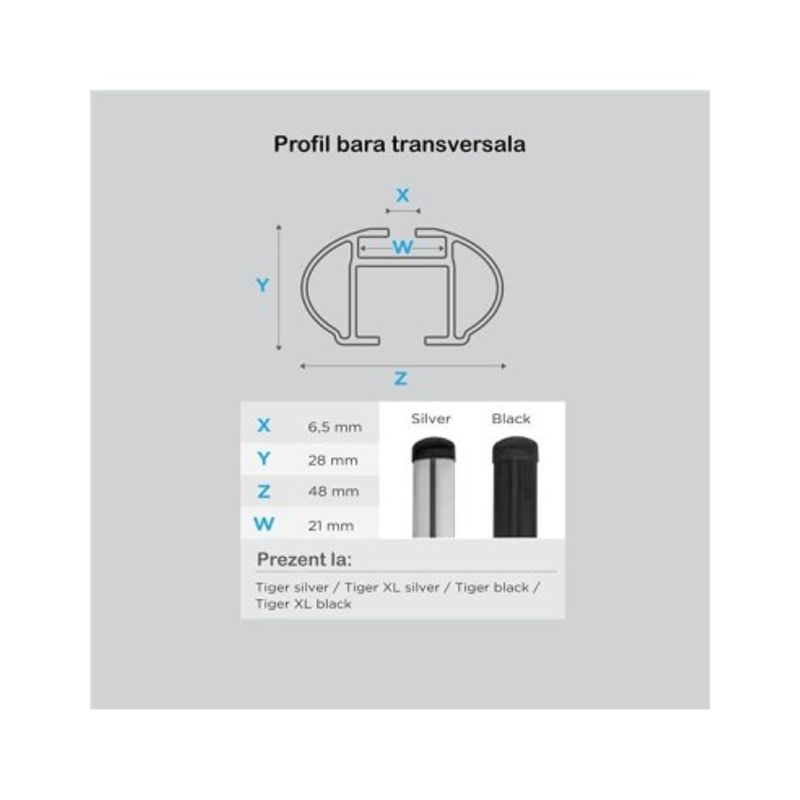 Auto si Moto - Piese auto si accesorii - Caroserie - Ornamente exterior auto - Bare portbagaj auto transversale Menabo Tiger Silver pentru BMW X3 (F25) 2010-2017 - Infinity.ro