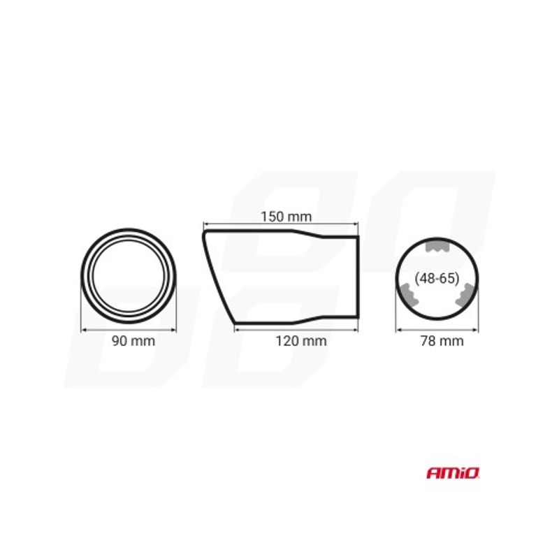 Auto si Moto - Piese auto si accesorii - Caroserie - Ornamente exterior auto - Ornament toba esapament din inox 48-65mm, Lungime 150mm - Infinity.ro