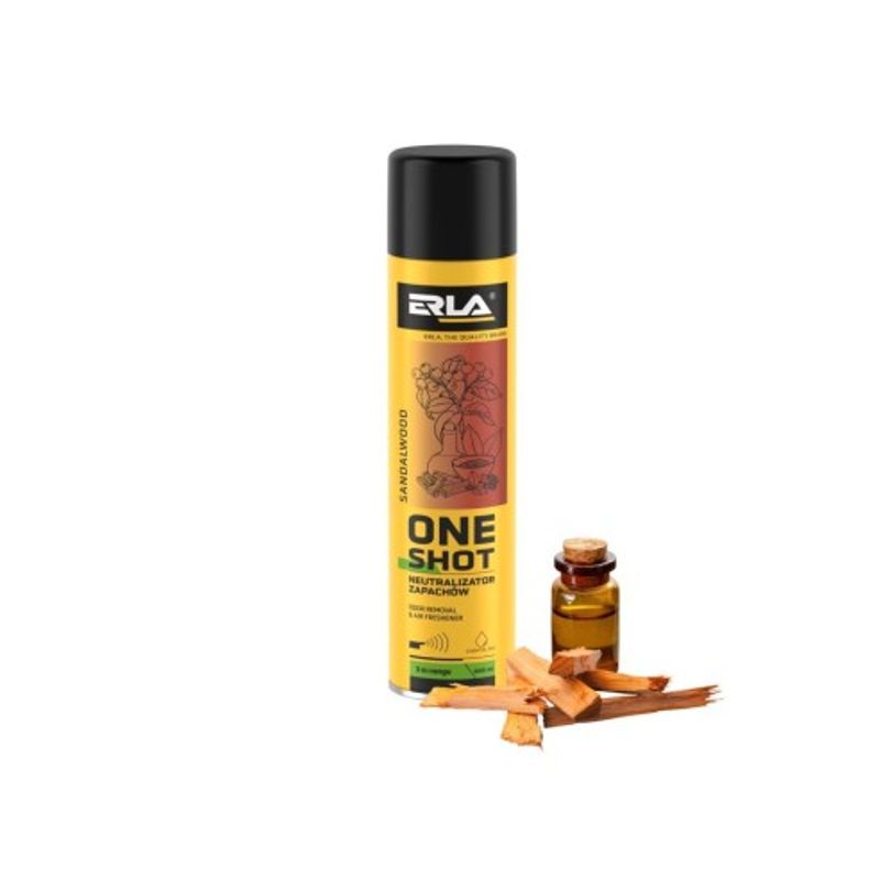 Casa si Gradina - Decoratiuni - Aromaterapie si lumanari - Odorizante camera - Neutralizant si odorizant de camera 2 in 1, aroma Lemn de Santal Pur Erla One Shot, 600 ml - Infinity.ro