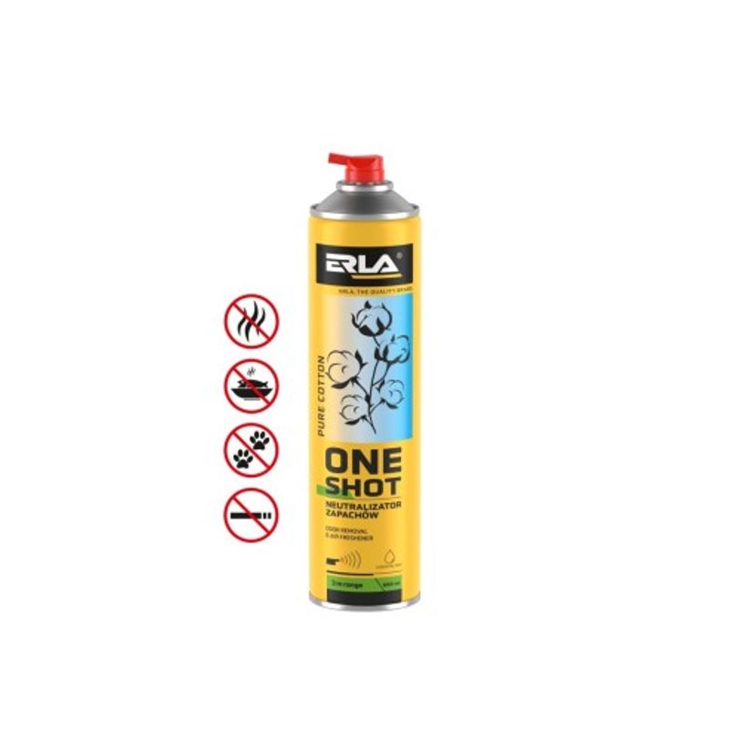 Casa si Gradina - Decoratiuni - Aromaterapie si lumanari - Odorizante camera - Neutralizant si odorizant de camera 2 in 1, aroma Bumbac Pur Erla One Shot, 600 ml - Infinity.ro