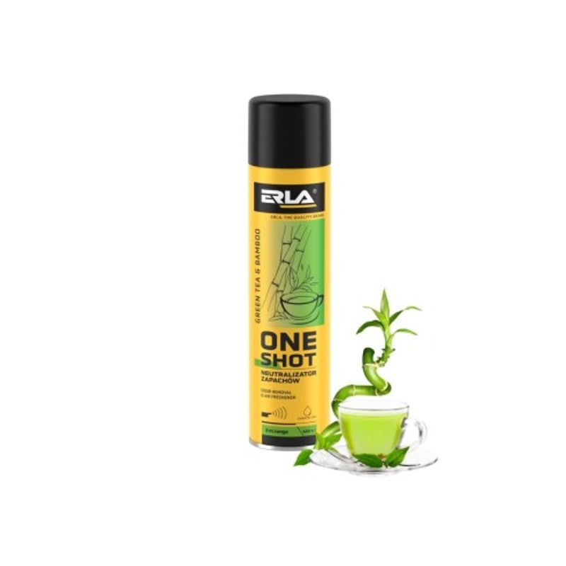 Casa si Gradina - Decoratiuni - Aromaterapie si lumanari - Odorizante camera - Neutralizant si odorizant de camera 2 in 1, aroma Ceai Verde si Bambus Erla One Shot, 600 ml - Infinity.ro