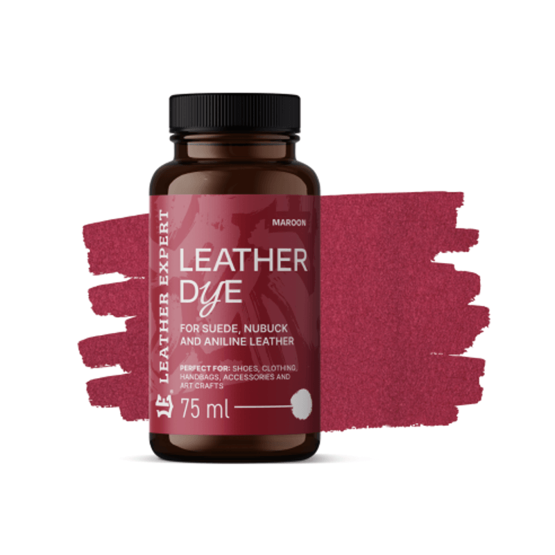 Auto si Moto - Piese auto si accesorii - Caroserie - Vopsele auto si accesorii - Vopsea Piele Intoarsa Visiniu (Maroon) Leather Expert, Dye for suede, nubuck, aniline 75ml - Infinity.ro