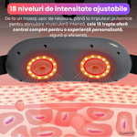 Ingrijire personala si Cosmetice - Sanatate si wellness - Articole wellness - Aparate si dispozitive de masaj - Centura EMS cu masaj, infrarosu, 5 moduri, 18 niveluri, baterie 1200 mAh, alb, portabila - Infinity.ro