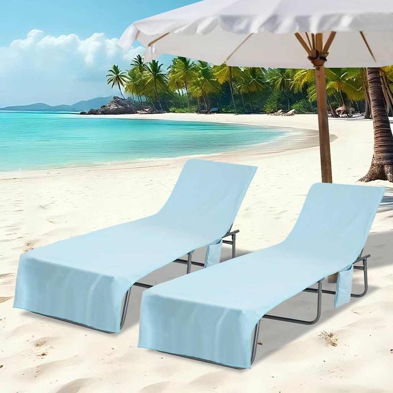 Casa si Gradina - Textile si covoare - Textile baie - Prosoape - Prosoape pentru sezlong 2 pcs albastru 210 x 75 cm - Infinity.ro
