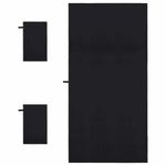 Casa si Gradina - Textile si covoare - Textile baie - Prosoape - Set de Prosoape sport 3 pcs Negru Poliester si poliamida - Infinity.ro