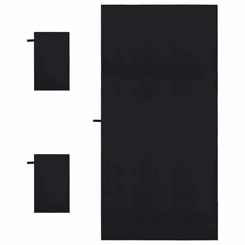 Casa si Gradina - Textile si covoare - Textile baie - Prosoape - Set de Prosoape sport 3 pcs Negru Poliester si poliamida - Infinity.ro