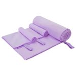 Casa si Gradina - Textile si covoare - Textile baie - Prosoape - Set de Prosoape sport 3 pcs Violet Poliester si poliamida - Infinity.ro