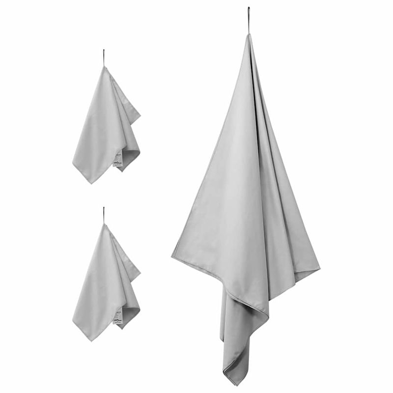 Casa si Gradina - Textile si covoare - Textile baie - Prosoape - Set de Prosoape sport 3 pcs Gri Poliester si poliamida - Infinity.ro