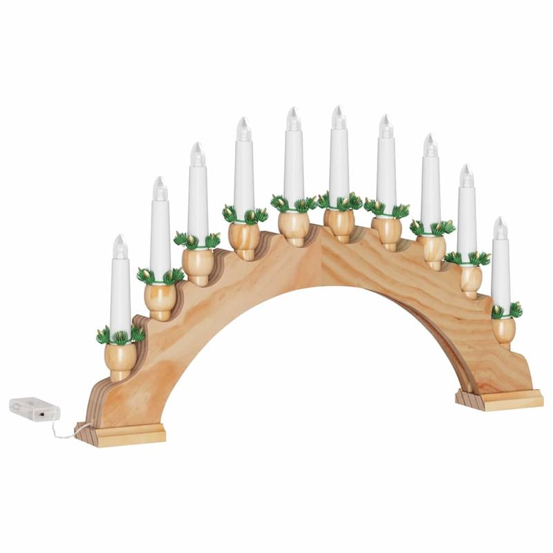 Casa si Gradina - Decoratiuni - Decoratiuni de sezon - Decoratiune de Craciun cu 10 lumanari LED Maro 47 x 5 x 29 cm - Infinity.ro