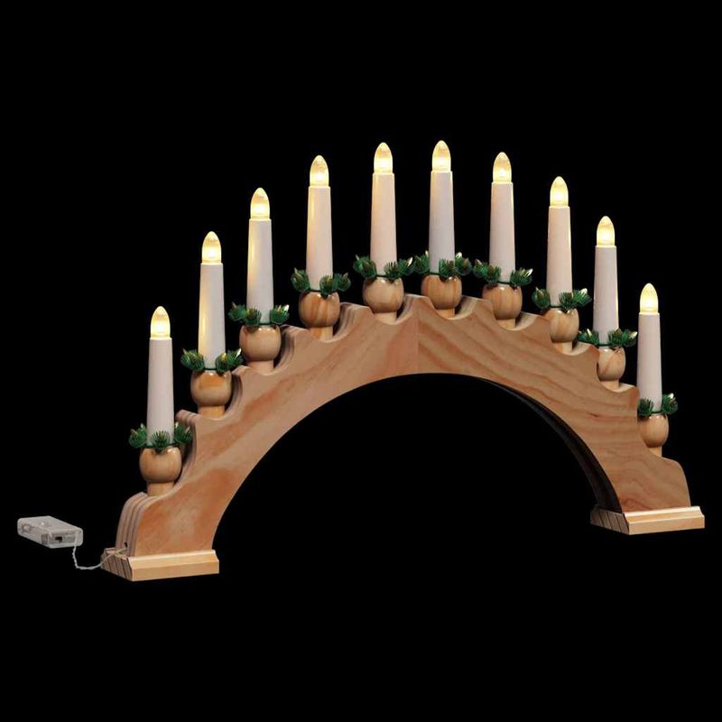 Casa si Gradina - Decoratiuni - Decoratiuni de sezon - Decoratiune de Craciun cu 10 lumanari LED Maro 47 x 5 x 29 cm - Infinity.ro