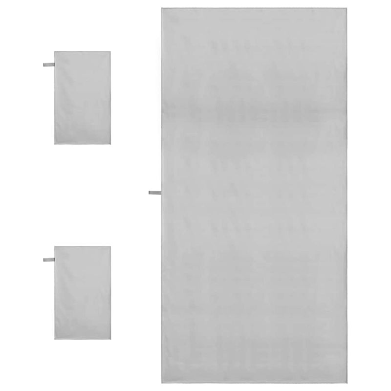 Casa si Gradina - Textile si covoare - Textile baie - Prosoape - Set de Prosoape sport 3 pcs Gri Poliester si poliamida - Infinity.ro