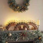 Casa si Gradina - Decoratiuni - Decoratiuni de sezon - Decoratiune de Craciun cu 10 lumanari LED 3 pcs Maro 47 x 5 x 29 cm - Infinity.ro