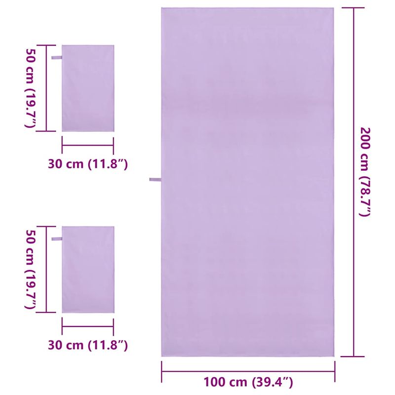 Casa si Gradina - Textile si covoare - Textile baie - Prosoape - Set de Prosoape sport 3 pcs Violet Poliester si poliamida - Infinity.ro