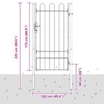 Casa si Gradina - Constructii - Usi interior, exterior si garaj - Usi garaj - Poarta de gard Gri 100 x 175 cm Otel acoperit cu pulbere - Infinity.ro