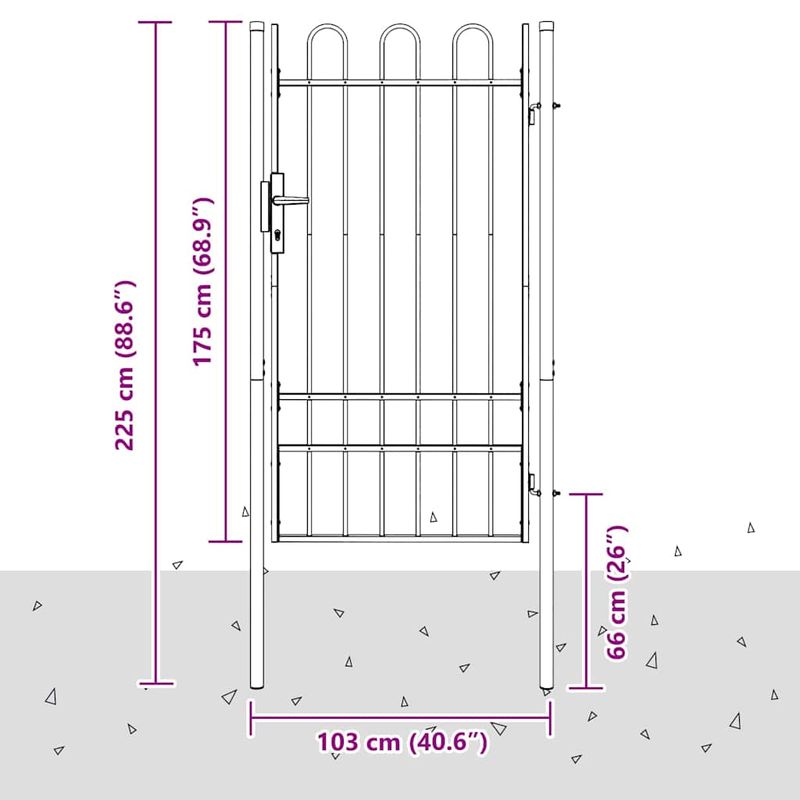 Casa si Gradina - Constructii - Usi interior, exterior si garaj - Usi garaj - Poarta de gard Gri 100 x 175 cm Otel acoperit cu pulbere - Infinity.ro