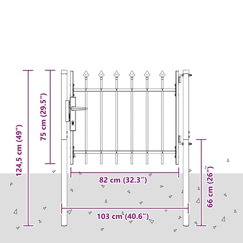 Casa si Gradina - Constructii - Usi interior, exterior si garaj - Usi garaj - Poarta de gard Gri 100 x 75 cm Otel acoperit cu pulbere - Infinity.ro