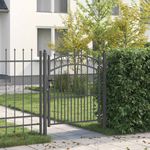 Casa si Gradina - Constructii - Usi interior, exterior si garaj - Usi garaj - Poarta de gard cu varfuri Gri 125 x 100 cm - Infinity.ro