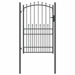 Casa si Gradina - Constructii - Usi interior, exterior si garaj - Usi garaj - Poarta de gard cu tepi Gri 200 x 100 cm Otel vopsit in pulbere - Infinity.ro