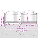 Casa si Gradina - Constructii - Usi interior, exterior si garaj - Usi garaj - Poarta de Gard Altele Ajustabil Gri 400 x 150 cm Otel - Infinity.ro