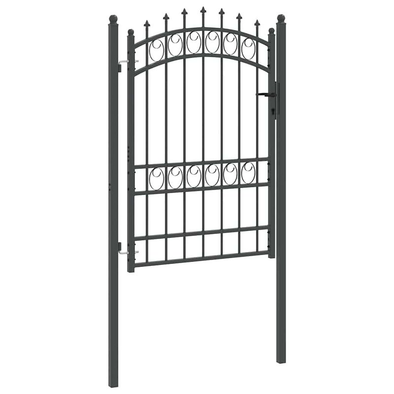 Casa si Gradina - Constructii - Usi interior, exterior si garaj - Usi garaj - Poarta de gard cu tepi Gri 170 x 100 cm Otel vopsit in pulbere - Infinity.ro