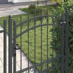 Casa si Gradina - Constructii - Usi interior, exterior si garaj - Usi garaj - Poarta de gard cu tepi Gri 200 x 100 cm Otel vopsit in pulbere - Infinity.ro