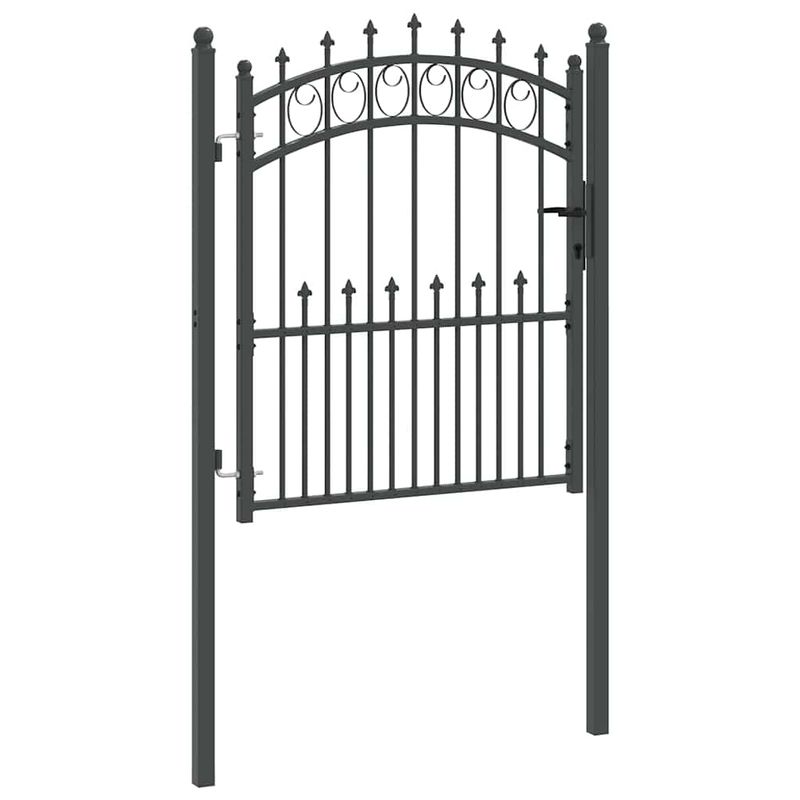 Casa si Gradina - Constructii - Usi interior, exterior si garaj - Usi garaj - Poarta de gard cu varfuri Gri 125 x 100 cm - Infinity.ro